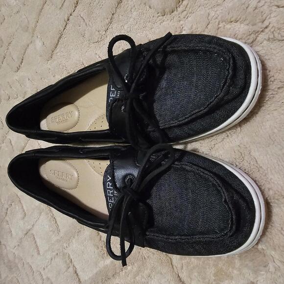Sperry Women's Starfish Black Boat Shoes 9.5 NWOT - Picture 2 of 9